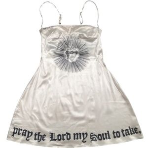 Havoc cult satin mini dress in cream ‘my soul to keep’